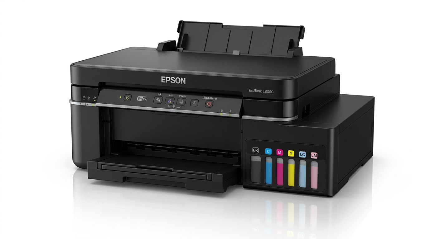 Imprimante Photo Epson L8050 EcoTank — Qualité Studio, 6 Couleurs & Wi-Fi : L'Outil Ultime des Photographes et Créatifs !