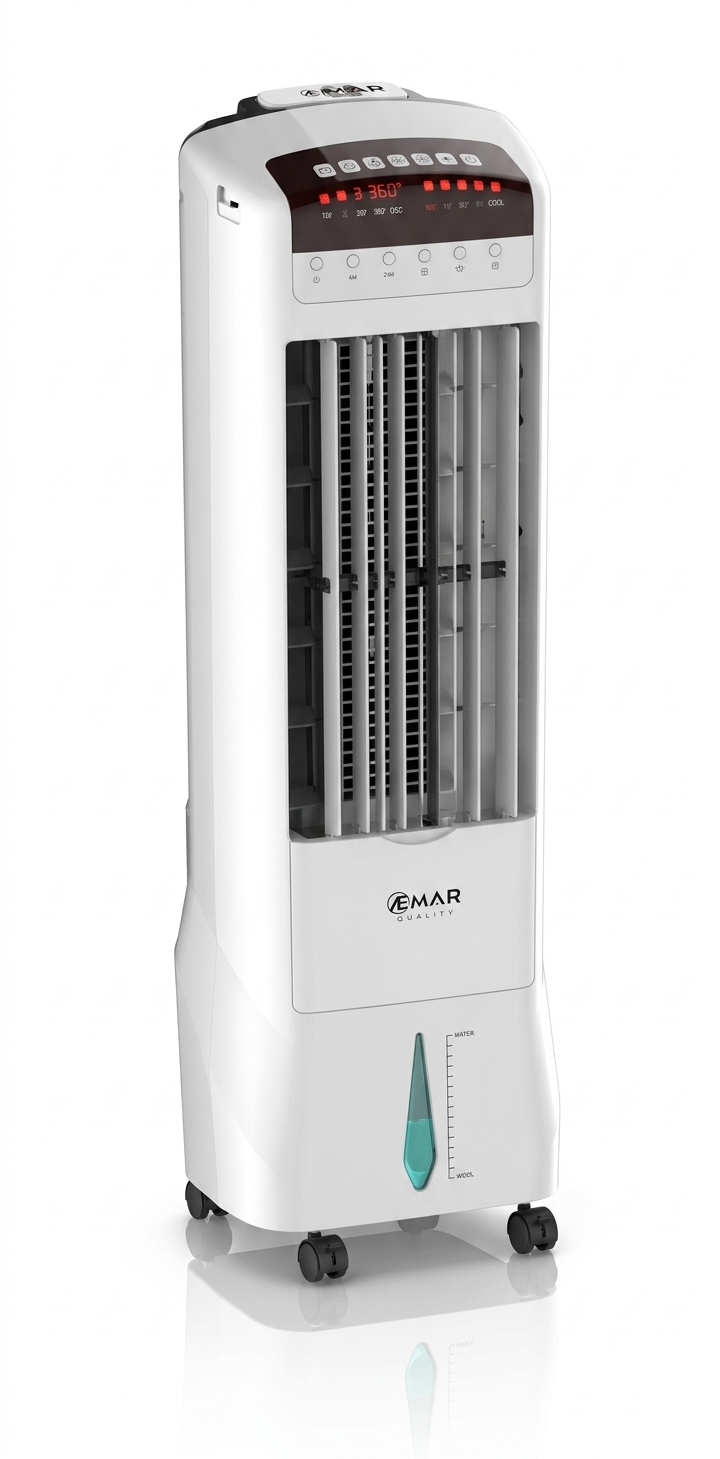 Refroidisseur d’Air Rechargeable AEMAR — Restez au Frais Même Sans Courant : Puissant, Mobile et Autonome !