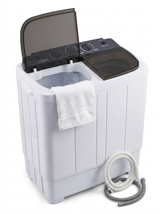 BOMA 7.2KG "La Petite Puissante" — Lavage Rapide & Essorage Turbo : Idéale pour les Espaces Optimisés !