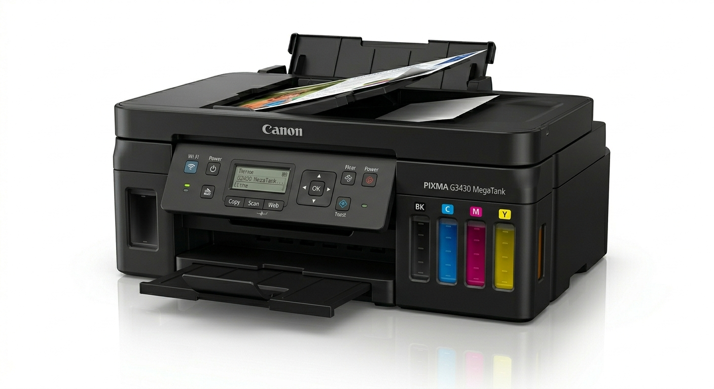 Imprimante CANON PIXMA G3430 MegaTank — 3-en-1 Wi-Fi : Imprimez sans câbles depuis votre Smartphone !