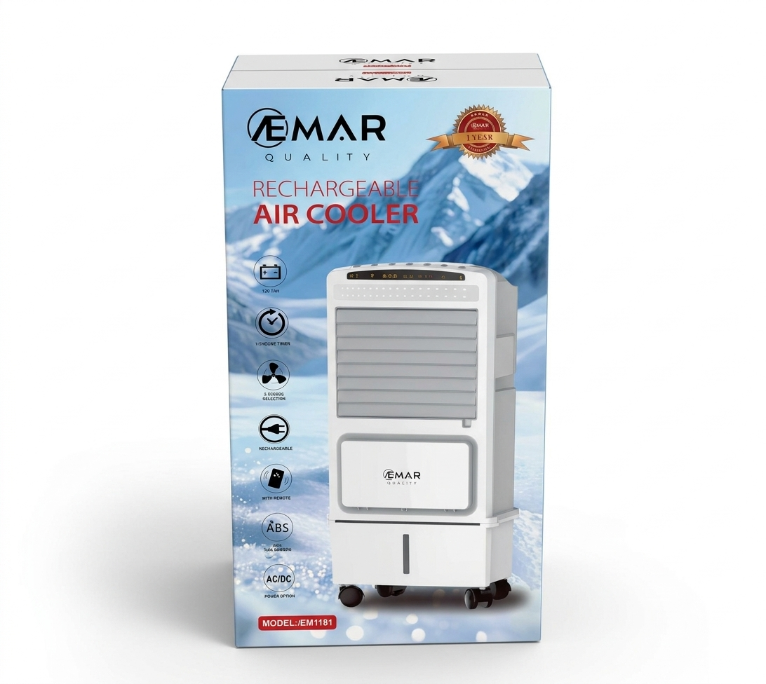 Refroidisseur d'Air Rechargeable AEMAR ÆM1181 — Fraîcheur Nomade & Autonomie Intelligente : Votre Allié Contre la Chaleur !