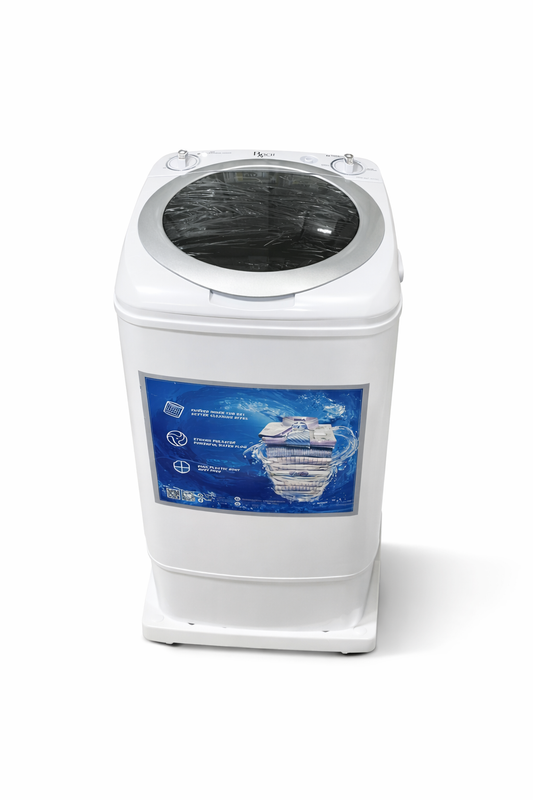 Machine à Laver ROCH 8KG Cylindrique — Design Compact & Gain de Place : La Performance dans un Format Fût !